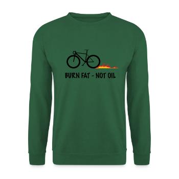 Burn Fat Not Oil Flame Bike - Sweat-shirt Unisexe - vert foncé - Devant