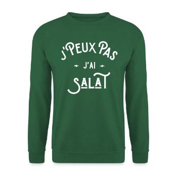 je peux pas j'ai salat idée cadeau humour muslim - Sweat-shirt Unisexe - vert foncé - Devant