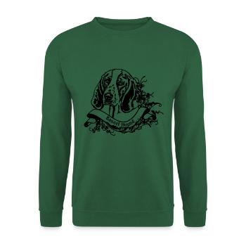 Basset Hound an Retro Banner - Unisex Sweatshirt - green - Front