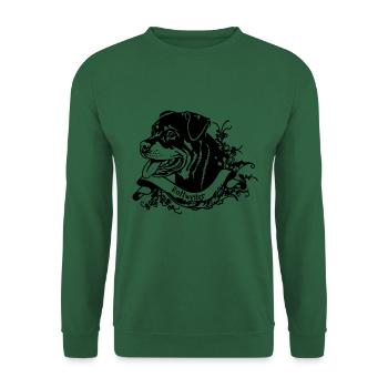 Rottweiler on retro banner - Unisex Sweatshirt - green - Front