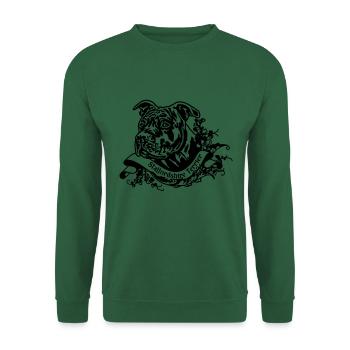 Staffordshire Terrier avec bannière rétro florale 4 - Sweat-shirt Unisexe - vert foncé - Devant