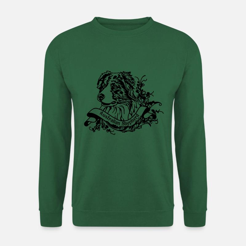 Australian Shepherd an Retro Banner - Unisex Pullover - Grün