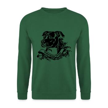 Staffordshire Terrier avec bannière rétro florale - Sweat-shirt Unisexe - vert foncé - Devant