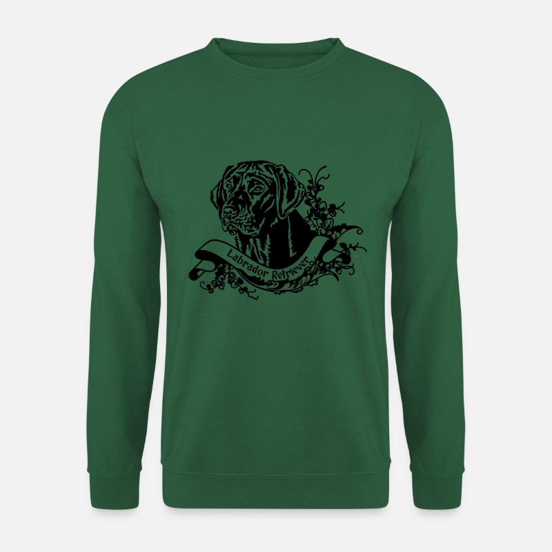 Labrador Retriever an Retro Banner - Unisex Pullover - Grün