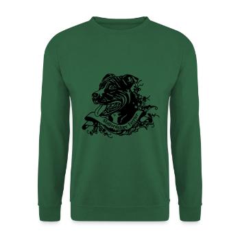 Staffordshire Terrier avec bannière rétro florale 2 - Sweat-shirt Unisexe - vert foncé - Devant