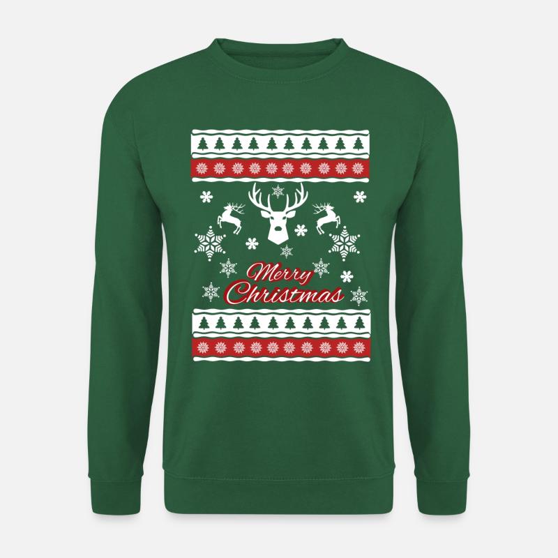 Merry Christmas Design - Ugly Xmas Weihnachten - Unisex Pullover - Grün