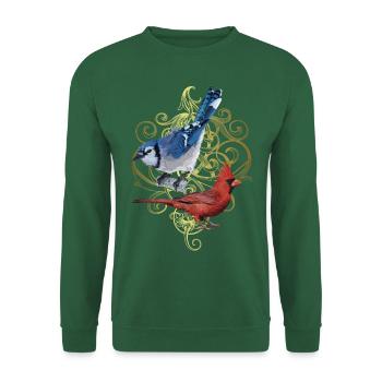 The Northern Cardinal and the Blue Jay - Unisex Sweatshirt - green - Front
