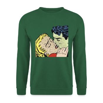 Ein Kuss mit Knöpfen - Unisex Pullover - Grün - Vorne