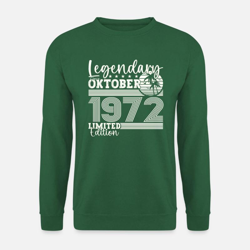 Legendär seit Oktober 1972 50. Geburtstag Geschenk - Unisex Pullover - Grün