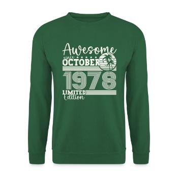 Großartig Oktober 1978 44. Geburtstag Geschenk - Unisex Pullover - Grün - Vorne