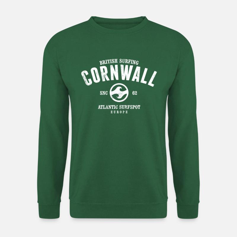 CORNWALL BRITISH SURFING USED LOOK - Unisex Sweatshirt - green