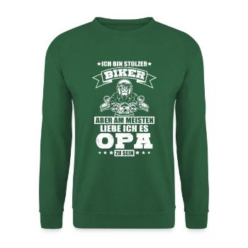 Stolzer Biker Opa Spruch Geschenk - Unisex Pullover - Grün - Vorne