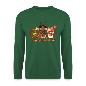 Weihnachtskaffee, Weihnachtsfeier, Weihnachtsstimmung - Unisex Pullover - Grün - Vorne