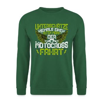 Unterschätze niemals einen alten Mann der Motoc... - Unisex Pullover - Grün - Vorne