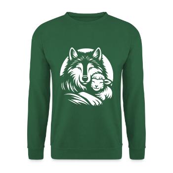 Wolf and lamb, we can all be friends - Unisex Sweatshirt - green - Front