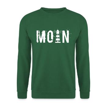 Moin - Leuchtturm weiß - Unisex Pullover - Grün - Vorne