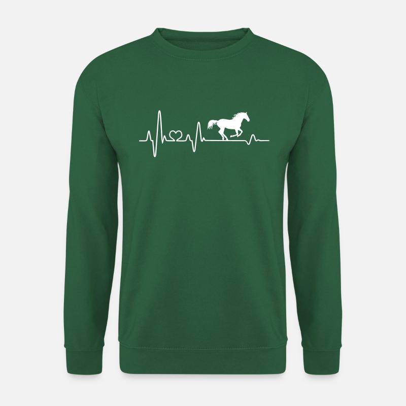 Pferd Herzschlag Reiter Reiterin Reitsport reiten - Unisex Pullover - Grün