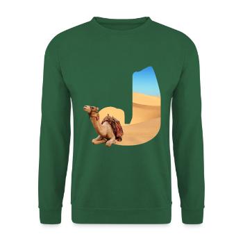 desert with camel j - Unisex Sweatshirt - green - Front