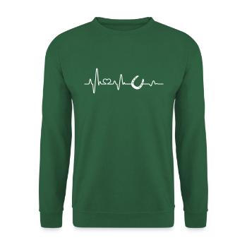 Horse heartbeat horseshoe rider horsewoman riding - Unisex Sweatshirt - green - Front