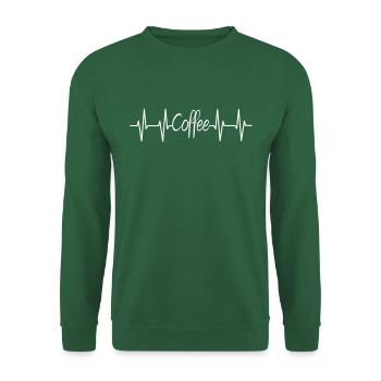 Café Heartbeat Pulse Coffee Coffee Lover Cafe - Sweat-shirt Unisexe - vert foncé - Devant