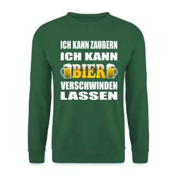 Ich kann Bier verschwinden lassen Zauberspruch - Unisex Pullover - Grün - Vorne