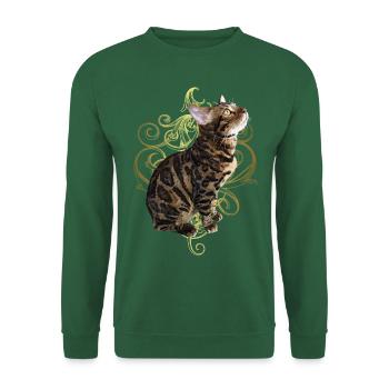 Bengalkatze - Unisex Pullover - Grün - Vorne