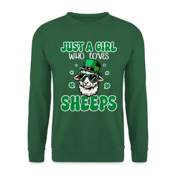 Girl Who Loves St. Patrick's Day Sheep - Unisex Sweatshirt - green - Front