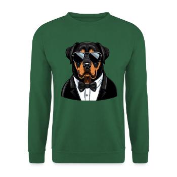 Rottweiler tragen Pilotenhosen - Unisex Pullover - Grün - Vorne