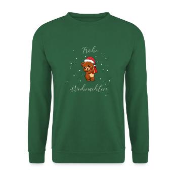 kleines süßes Weihnachtsbärchen T-Shirt - Unisex Pullover - Grün - Vorne