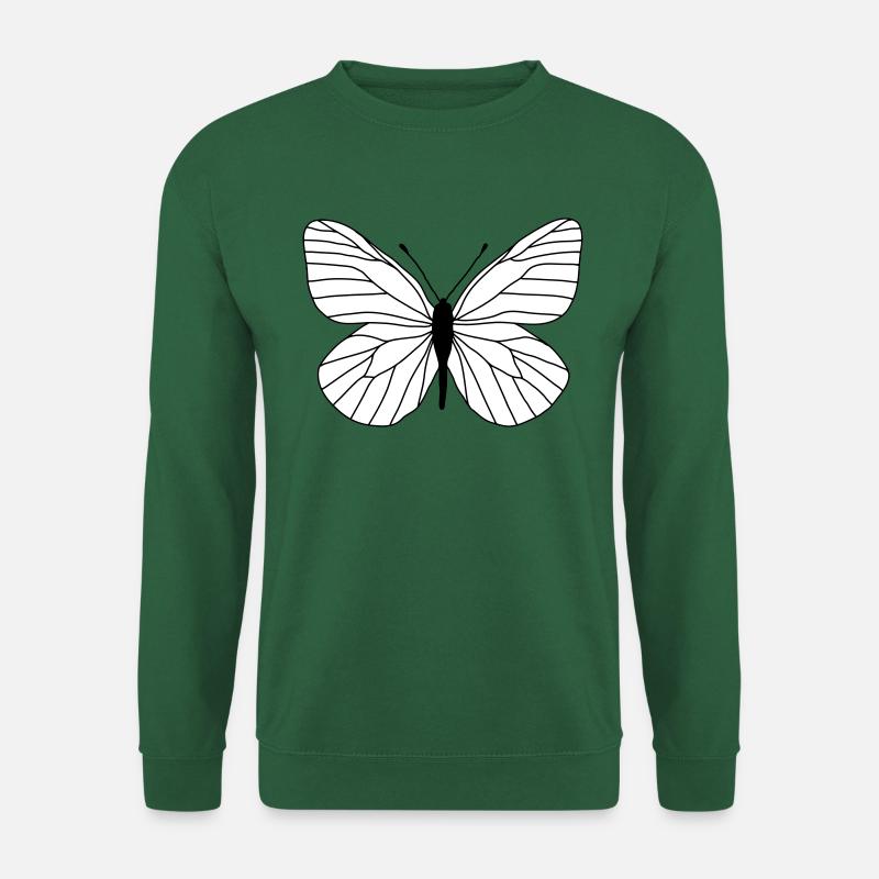 Schmetterling weiss - Unisex Pullover - Grün