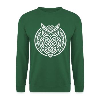 Hibou celtique - Sweat-shirt Unisexe - vert foncé - Devant