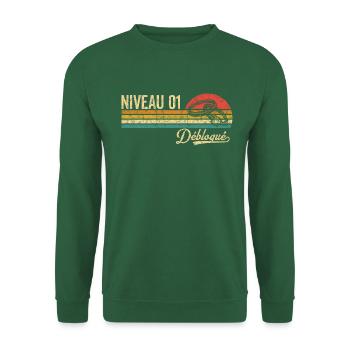 1 Year of Cotton Wedding Level 1 Unlocked - Unisex Sweatshirt - green - Front