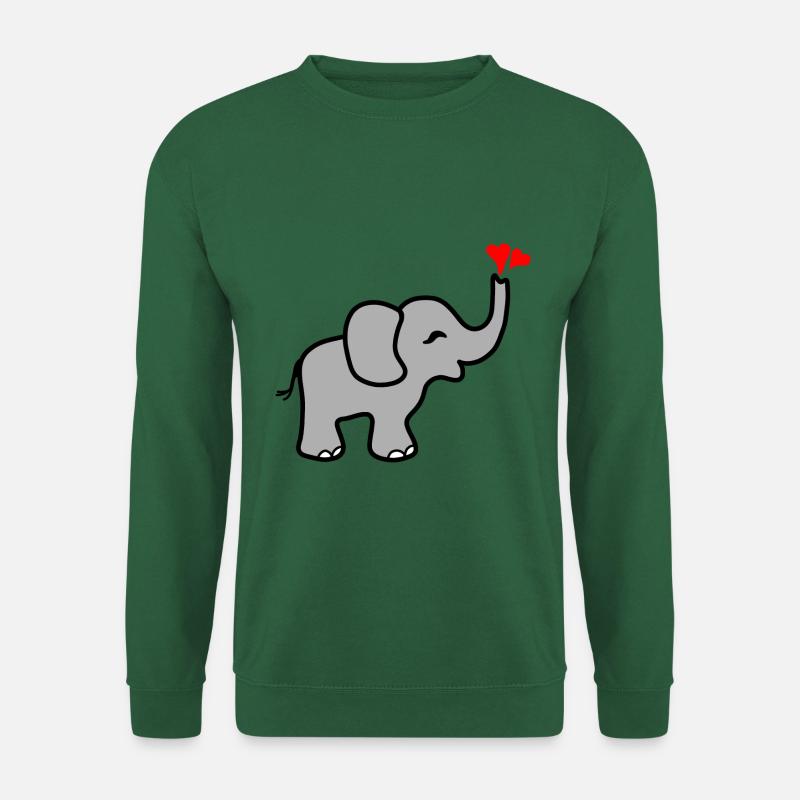 Elefant Herz Liebe - Unisex Pullover - Grün