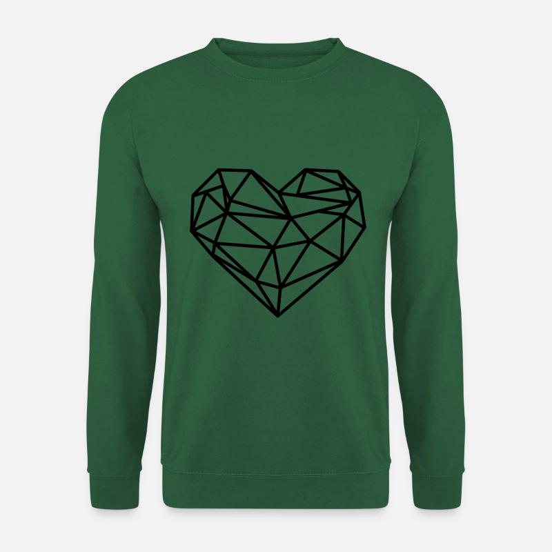 Herz Geometrisch Linien - Unisex Pullover - Grün