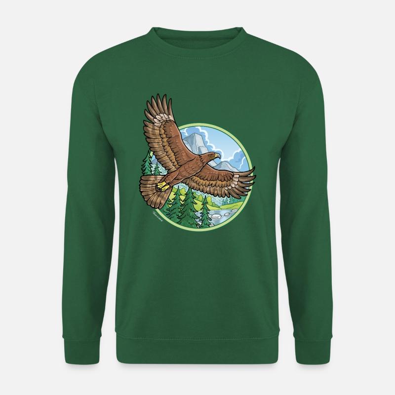 Adler vor Bergen - Unisex Pullover - Grün