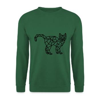 Katze Geometrisch Linie - Unisex Pullover - Grün - Vorne