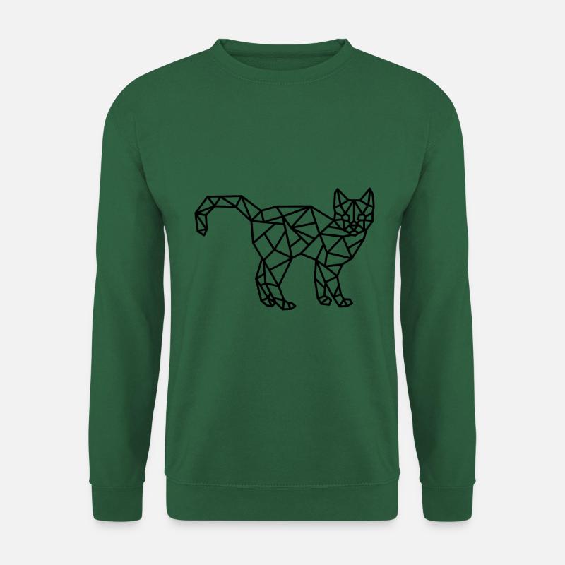 Katze Geometrisch Linie - Unisex Pullover - Grün
