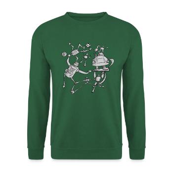 Casually sporty circus chaos of the robots - Unisex Sweatshirt - green - Front