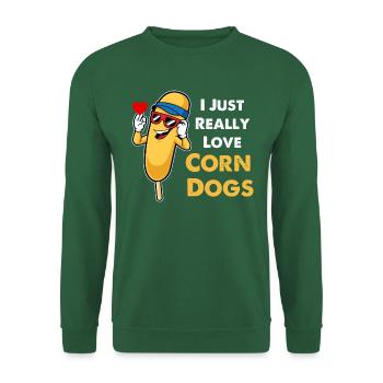 I Just Really Love CornDogs, Corndog Lover - Unisex Sweatshirt - green - Front