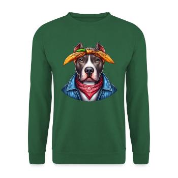 Artiste de rap Pitbull mignon - Sweat-shirt Unisexe - vert foncé - Devant