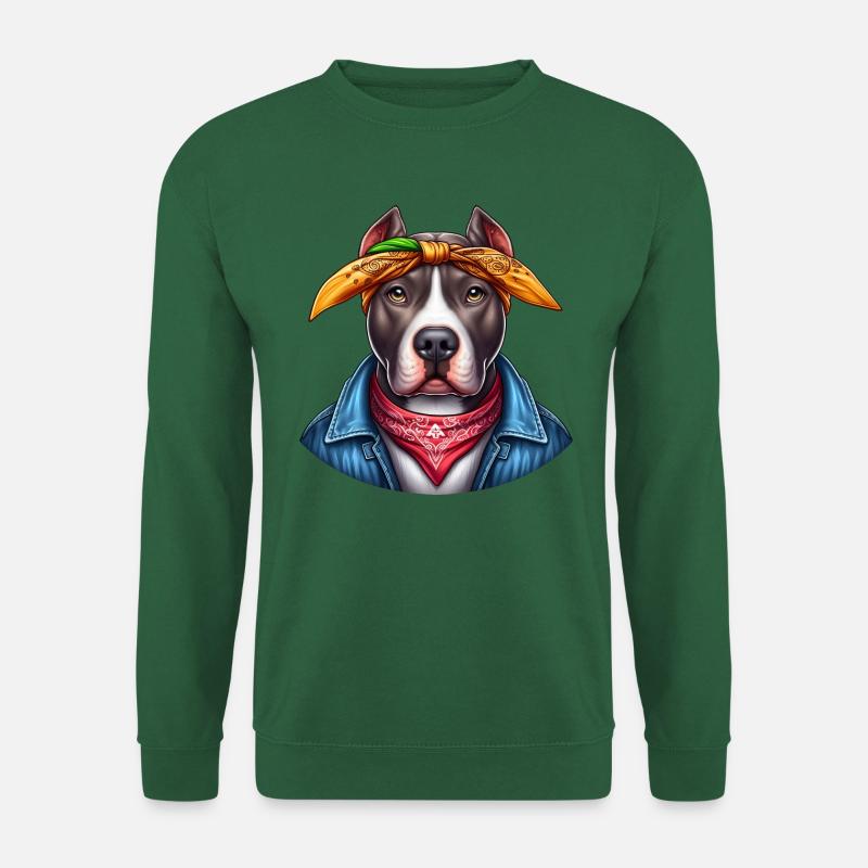 Niedlicher Pitbull-Rap-Künstler - Unisex Pullover - Grün
