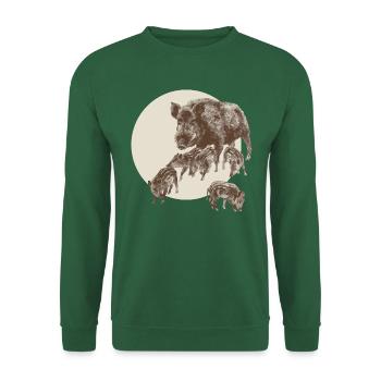 Wild boar Bache freshlings Rotte Sau Waldtier - Unisex Sweatshirt - green - Front
