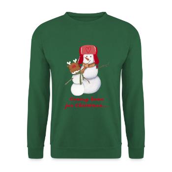 Coming home for Christmas - Unisex Pullover - Grün - Vorne