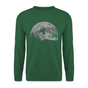 Mond, Motorrad, Biker, Enduro - Unisex Pullover - Grün - Vorne