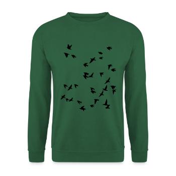 Vogel Schwarm Fliegen - Unisex Pullover - Grün - Vorne