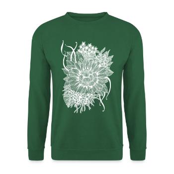 Blumen | Blumenstrauss | Blumenbouquet Lines Art - Unisex Pullover - Grün - Vorne