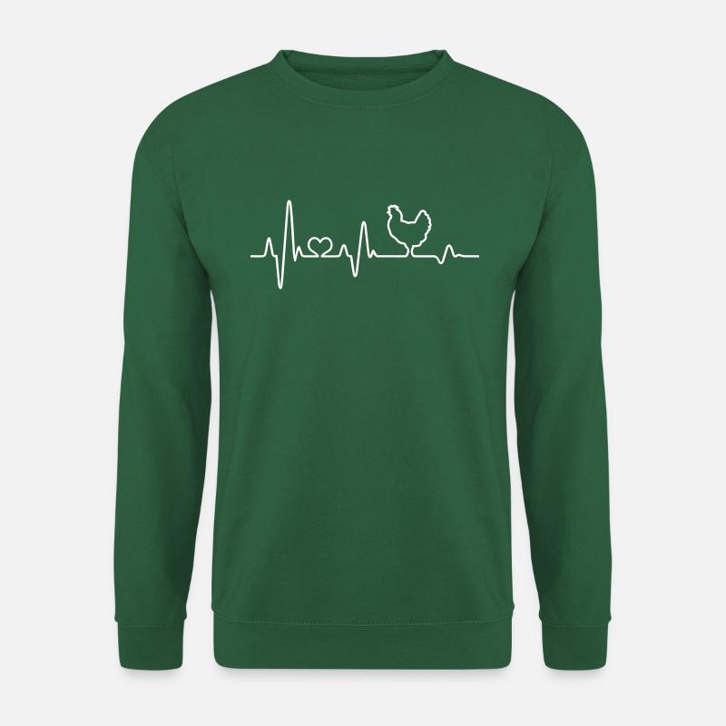 Hühner Huhn Herzschlag Bauernhof Bauer Landwirt - Unisex Pullover - Grün