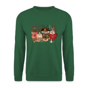 Weihnachtskaffee, Weihnachtsfeier, Weihnachtsstimmung - Unisex Pullover - Grün - Vorne