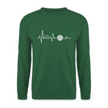 Heartbeat Volleyball EKG Volleyball Player Gift Idea - Unisex Sweatshirt - green - Front