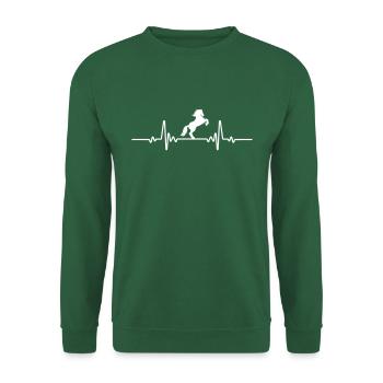 Cheval cabré balade en rythme cardiaque EKG sport équestre - Sweat-shirt Unisexe - vert foncé - Devant